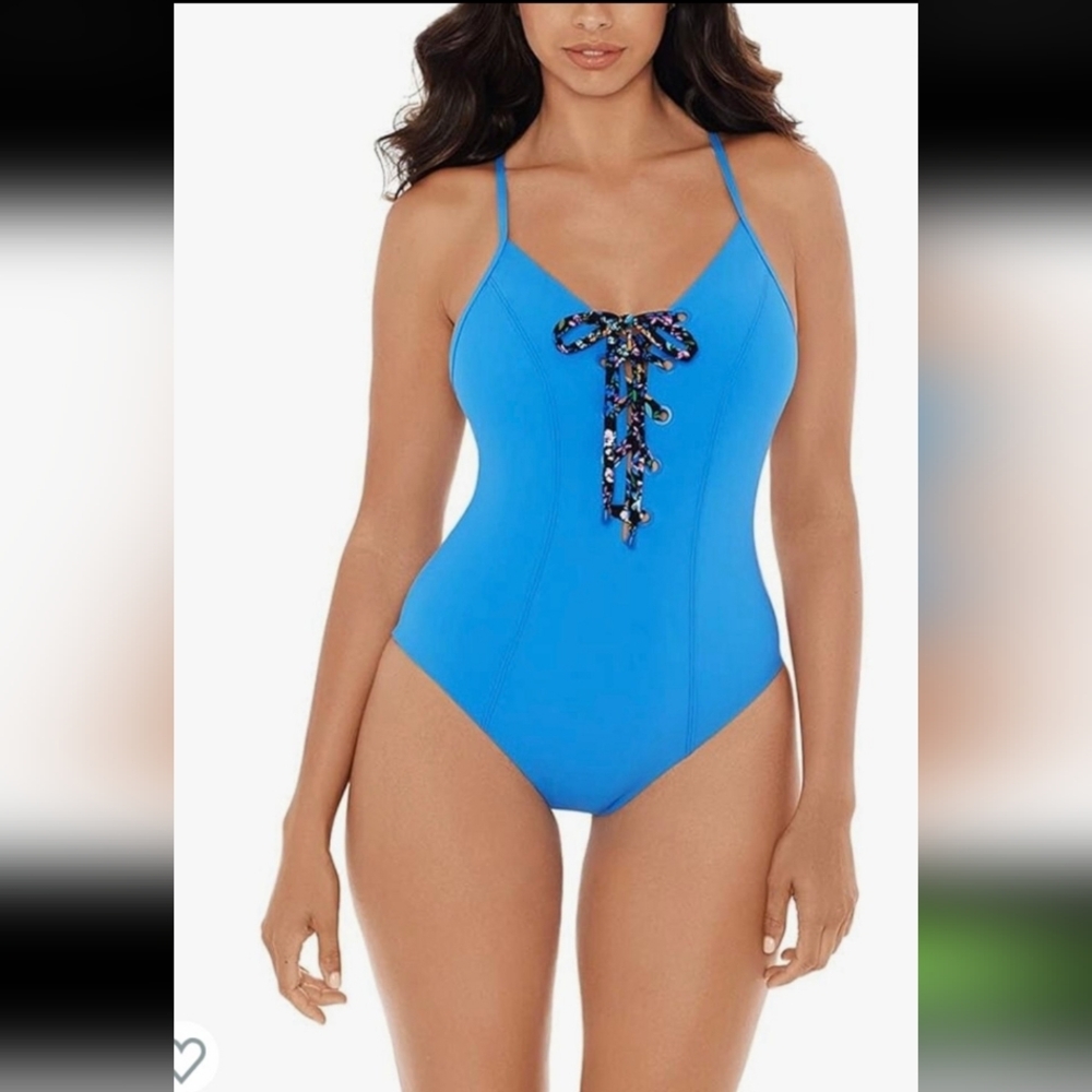NWT Miracle Swim Suit Tummy Control Skinny Dipper Sz Small